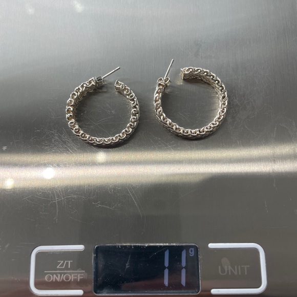 Tiffany & Co. Silver Braided Hoop Earrings - Picture 7 of 8